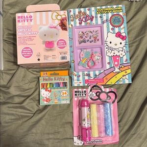 Grow Your Own Crystal Hello Kitty Kit, Coloring Book w/ crayons, sidewalk chalk